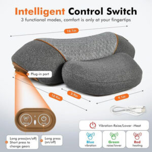 Cervical pillow for neck support, specially designed for sleeping, massaging the spine, non-traction, with heating therapy for repair