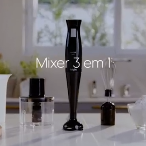 Mixer Vertical Turbo Chef Elgin 3 em 1 200W Preto 110v / 220v