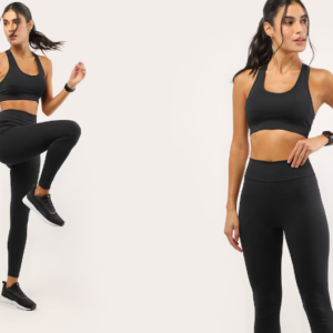 Legging esportiva feminina em poliamida UV50+ – Preta | Body Work